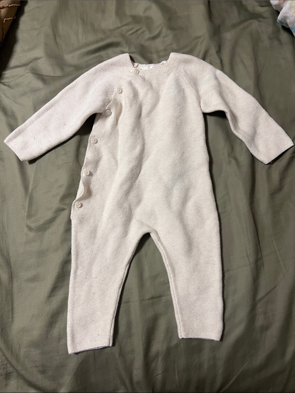 ZARA Baby Knit Button Romper Cream 6–9 Months
